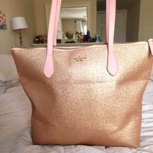 Kate spade rose gold glitter purse
